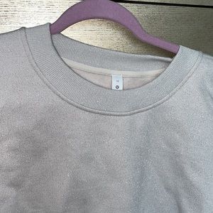 🦄Lululemon oversized cropped crew sparkle white opal